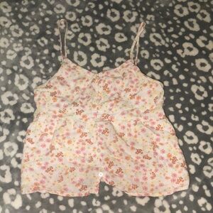 Abercrombie Kids Floral Tank Top - Pink and Orange